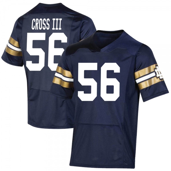 Howard Cross III Notre Dame Fighting Irish NCAA Youth #56 Navy Premier 2021 Shamrock Series Replica College Stitched Football Jersey DTW4555GC